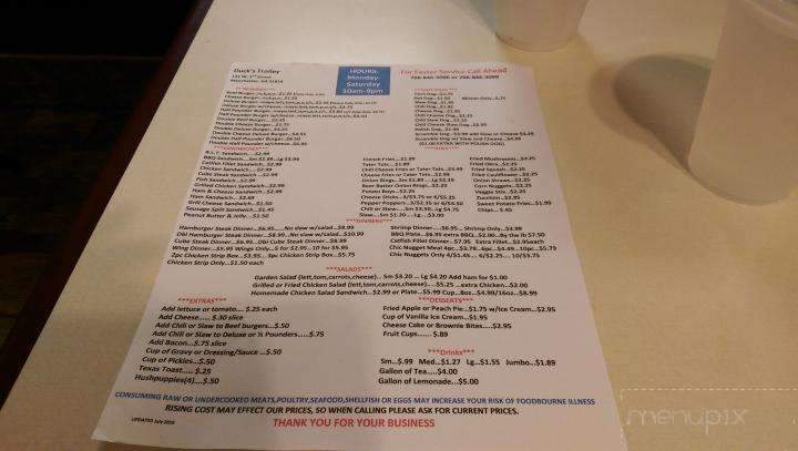 Duck's Trolley - Manchester, GA menu_pic