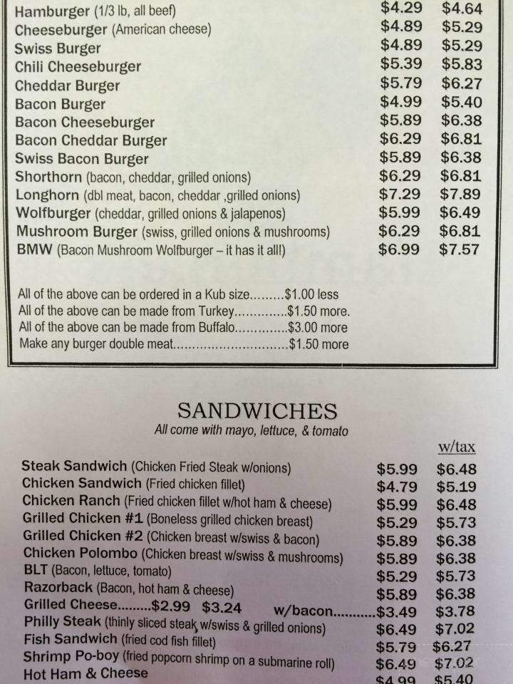 Wolf's Hamburger - Houston, TX menu_pic