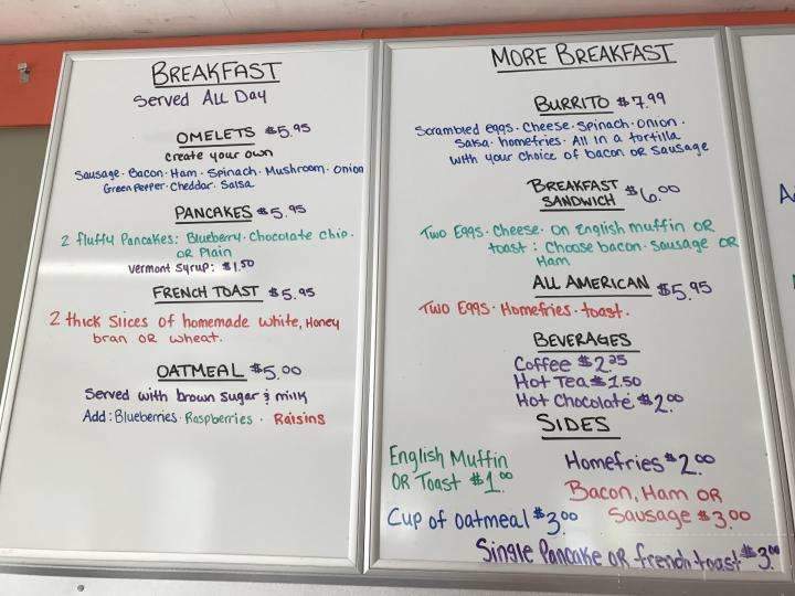 Park Row Cafe - Waterbury, VT menu_pic