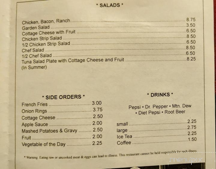 Wagon Wheel Cafe - Windsor, MO menu_pic