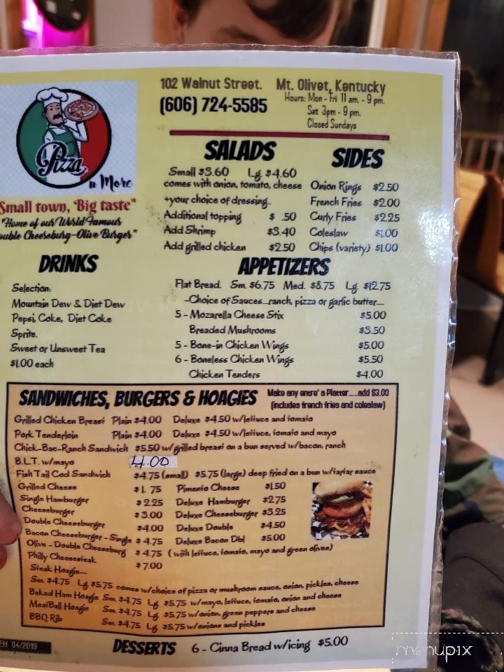 Mt Olivet Pizza - Mount Olivet, KY menu_pic