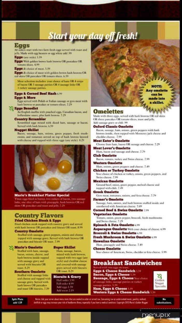 Nugget - Oxford, MI menu_pic