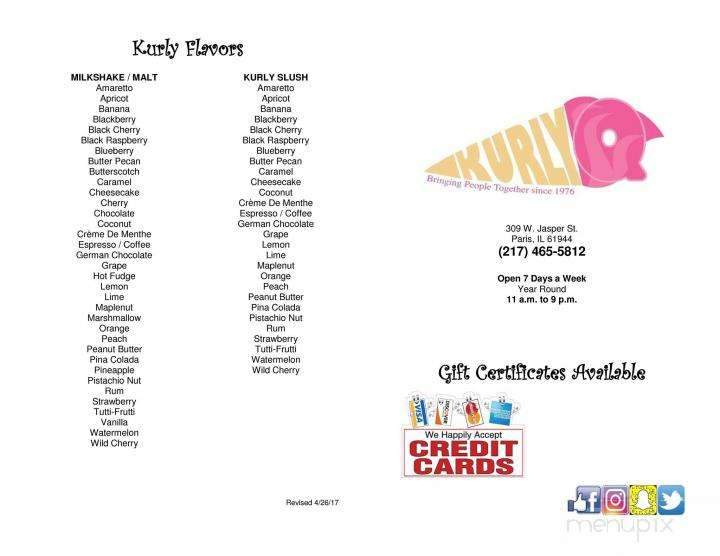Kurly Q - Paris, IL menu_pic