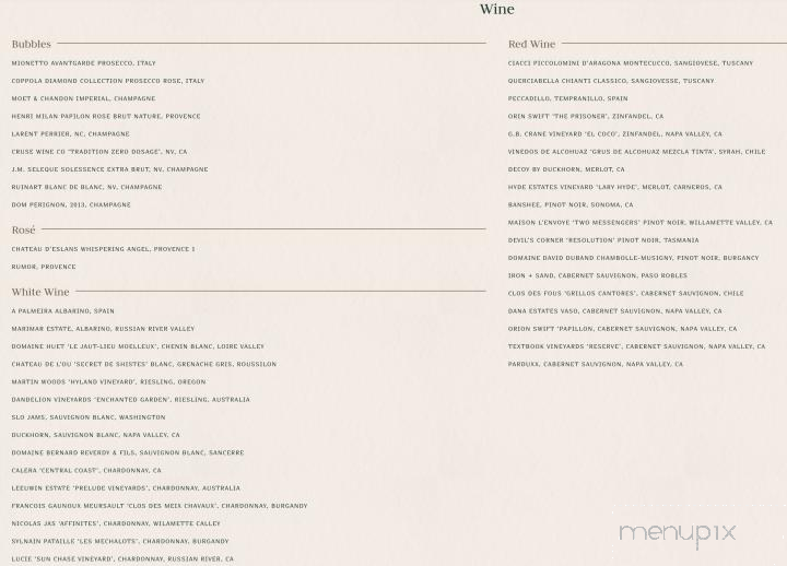 Mayfair Grill - Coconut Grove, FL menu_pic