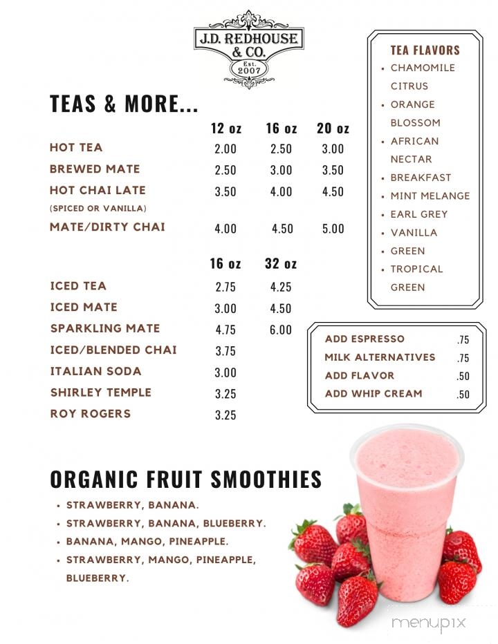 Jd Redhouse & Company - Willits, CA menu_pic