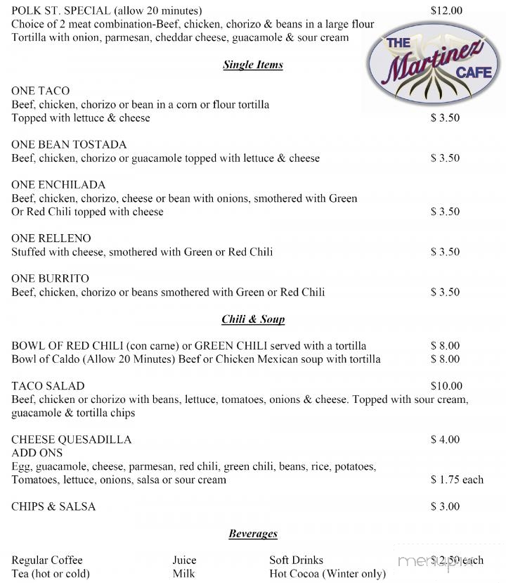 Martinez Cafe - Pueblo, CO menu_pic