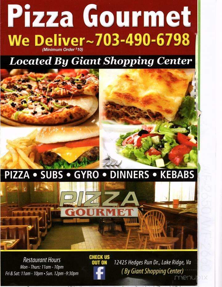 Pizza Gourmet - Woodbridge, VA menu_pic