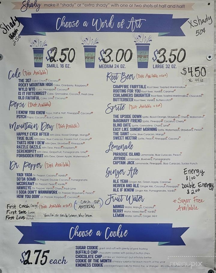 Pop Art 307 - Gillette, WY menu_pic