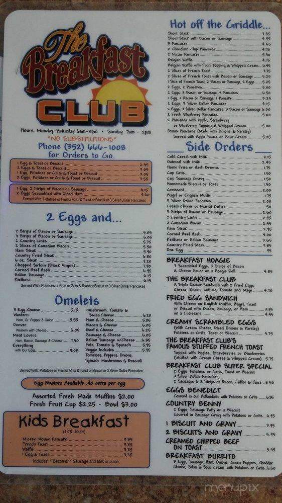 Breakfast Club - Spring Hill, FL menu_pic