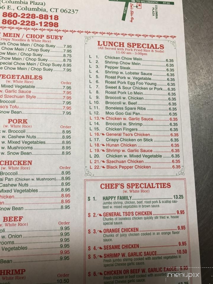 Lee's Stir-Fry - Columbia, CT menu_pic