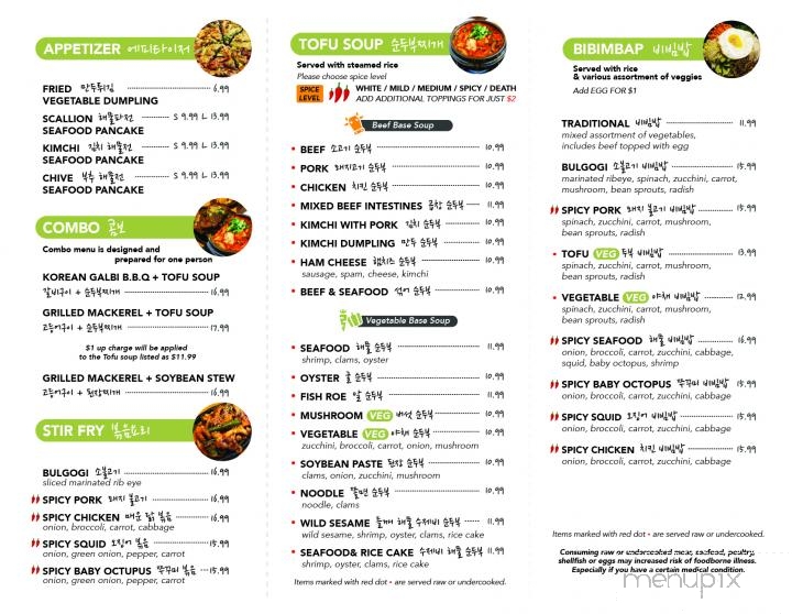 Tofu Kitchen - Duluth, GA menu_pic