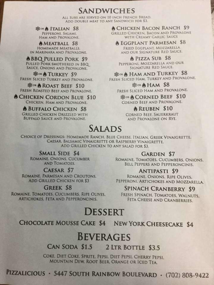 Pizzalicious - Las Vegas, NV menu_pic
