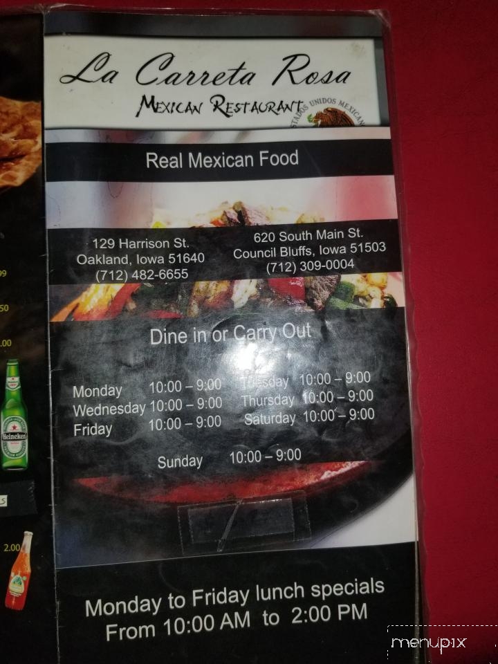 La Carreta Rosa - Council Bluffs, IA menu_pic