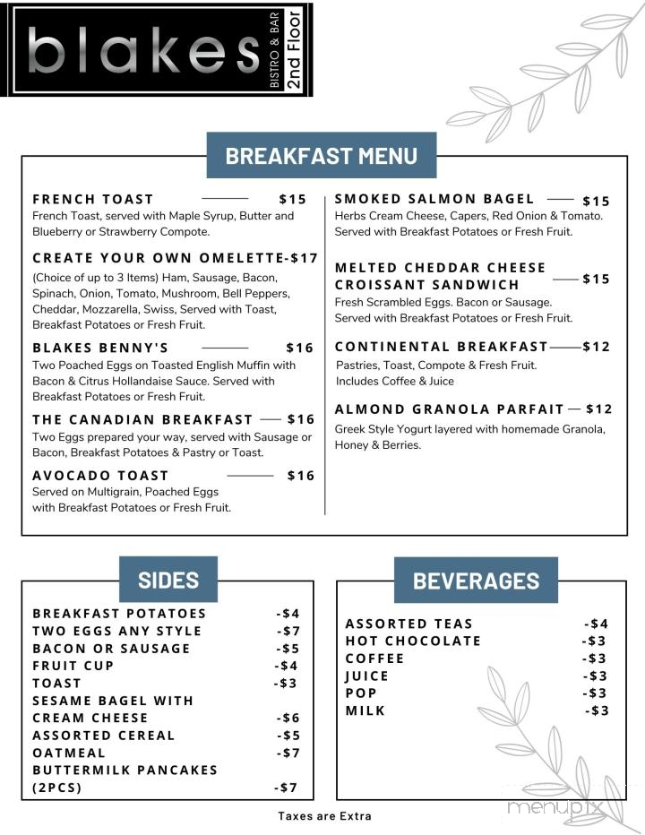 Blakes Bistro - London, ON menu_pic