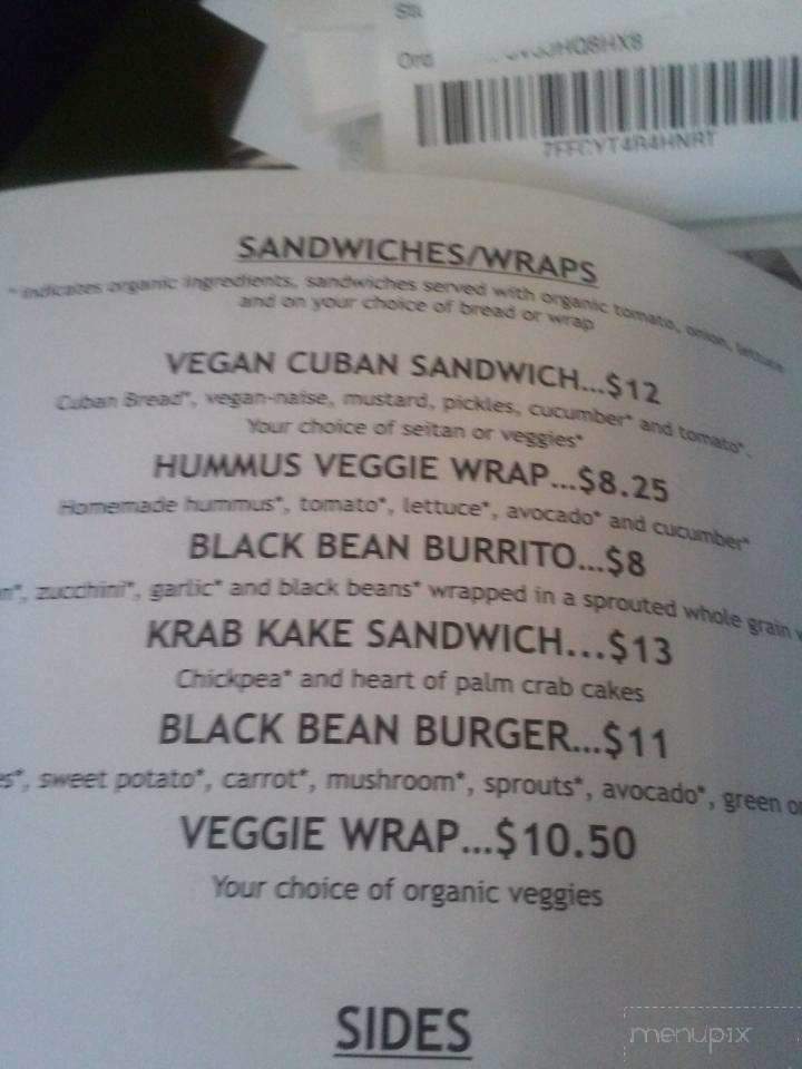 Back to Eden Vegan Vegetarian Cafe - Flagler Beach, FL menu_pic