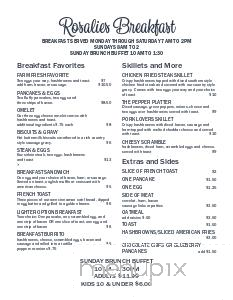 Rosalie’s Restaurant, Bakery And Lounge - Sisseton, SD menu_pic
