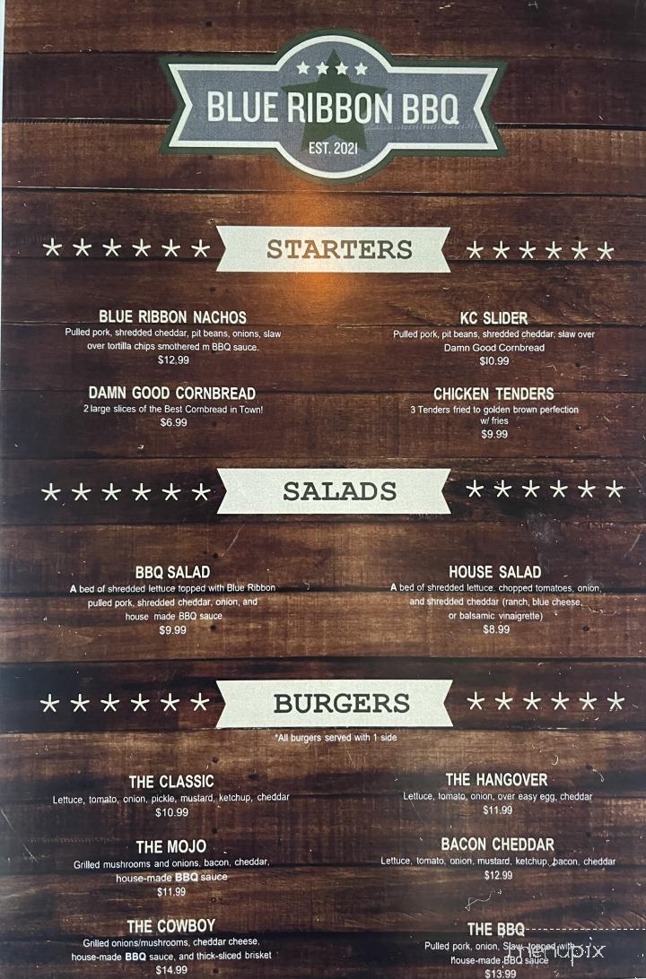 Blue Ribbon Brews & BBQ - Norfolk, VA menu_pic