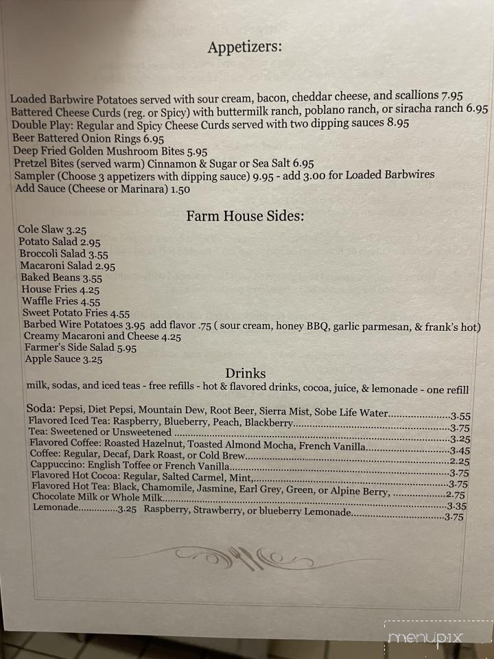 Waltz Creamery and Farm House Cafe - Salladasburg, PA menu_pic
