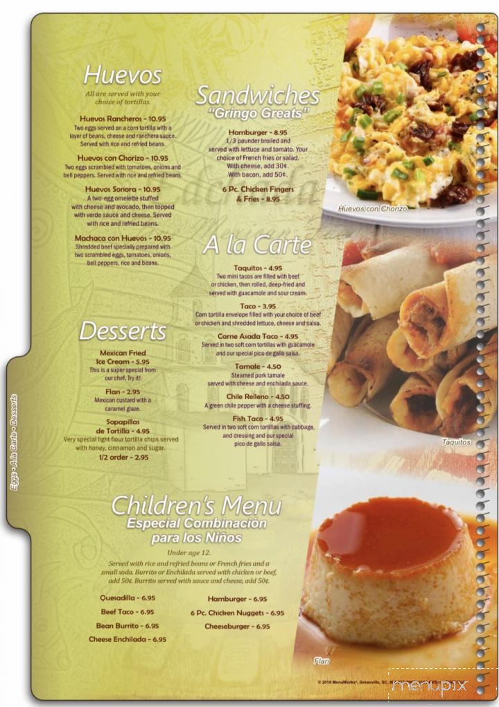 Edchada's - Twentynine Palms, CA menu_pic
