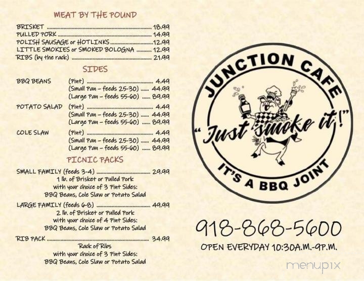 Junction Cafe - Kansas, OK menu_pic