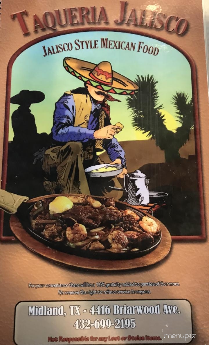 Taqueria Jalisco - Midland, TX menu_pic
