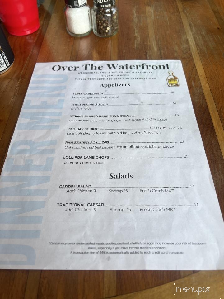 Over the Waterfront - Captiva, FL menu_pic