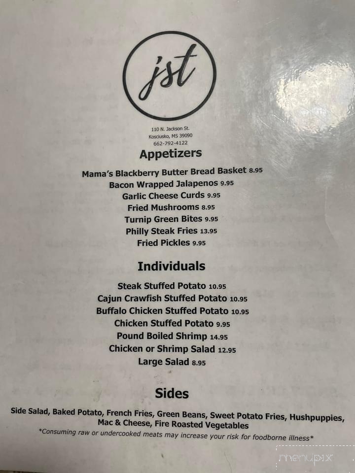 Jason's Southern Table - Kosciusko, MS menu_pic