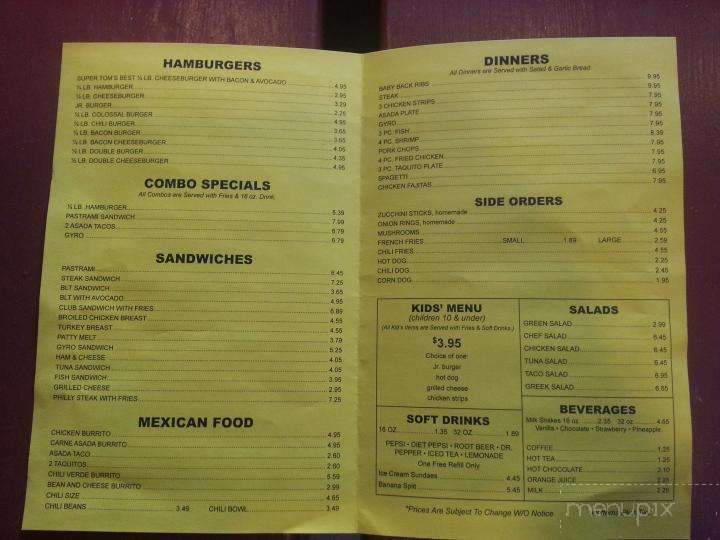Super Tom's Burgers - Bakersfield, CA menu_pic