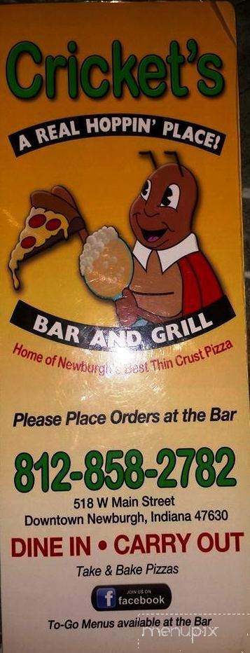 Crickets - Newburgh, IN menu_pic