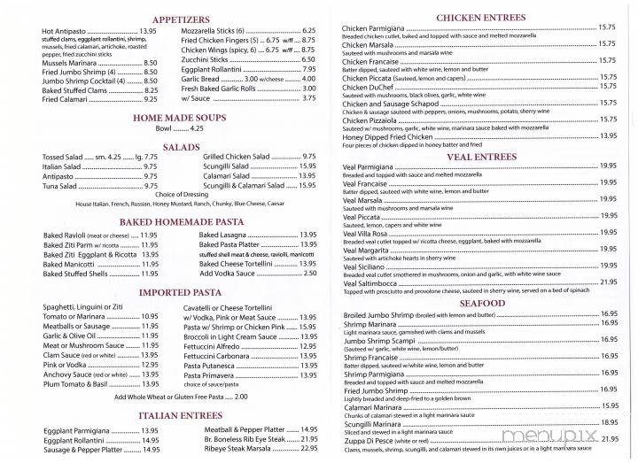 Villa Rosa Restaurant - Hawthorne, NJ menu_pic