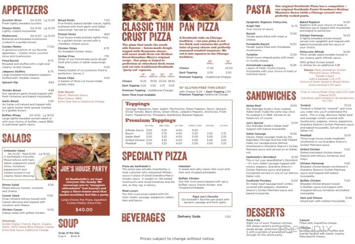 Sanfratellos Pizza - Dyer, IN menu_pic