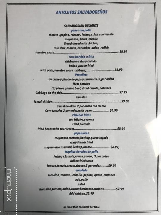 El Salvadoreno Pupuseria - Marina, CA menu_pic