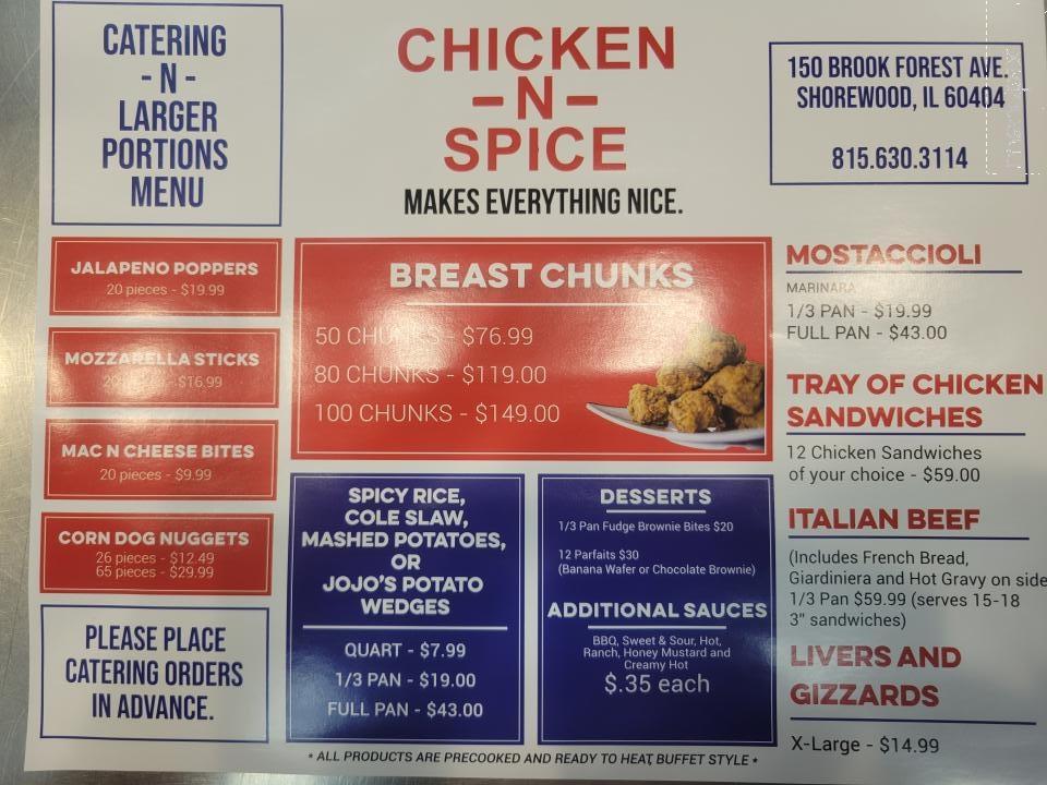 Chicken-N-Spice - Shorewood, IL menu_pic