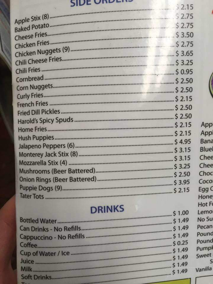 Harold's Restaurant - Wilkesboro, NC menu_pic