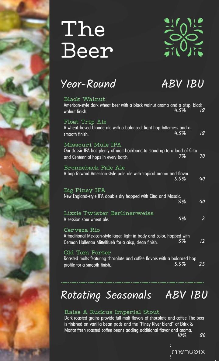 Piney River Taproom - Waynesville, MO menu_pic
