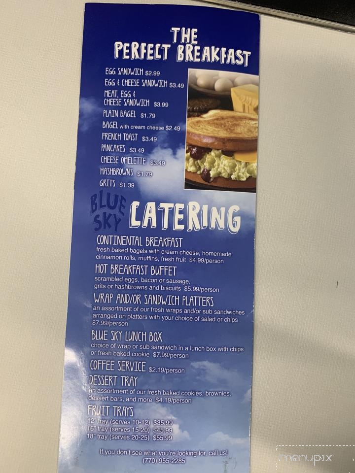 Blue Sky Cafe - Atlanta, GA menu_pic