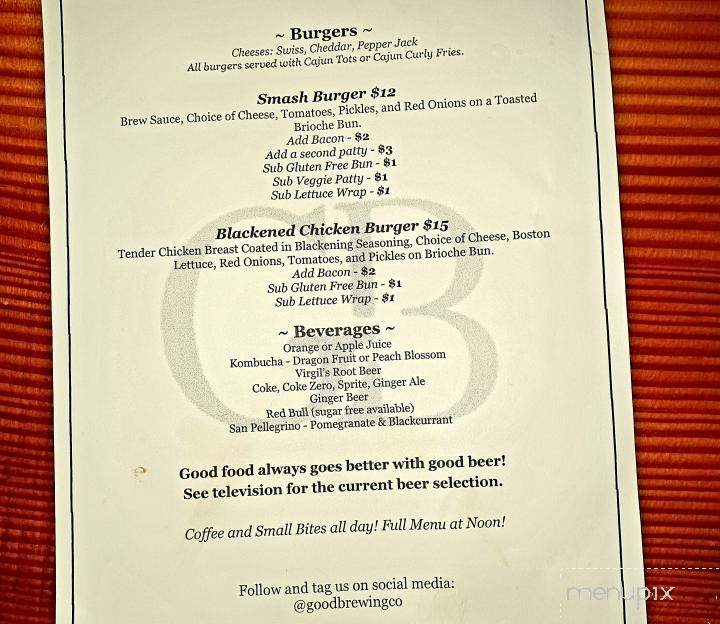 Good Brewing Co. - Sultan, WA menu_pic