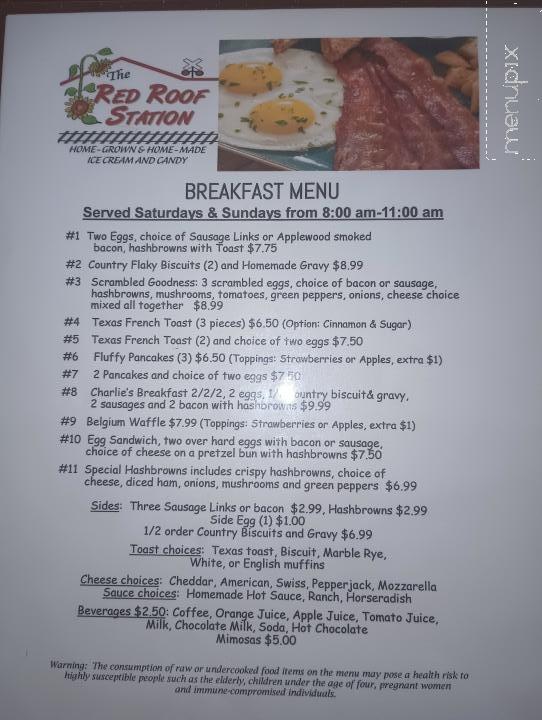 Red Roof Station - Eagle, WI menu_pic