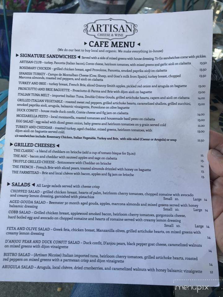 Artisan Cheese Gallery - Studio City, CA menu_pic