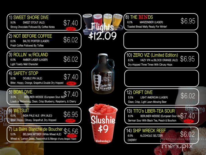 Split Fin Brewing - Midway, GA menu_pic