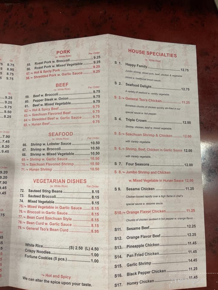 Lucky Buffet - St. Albans, VT menu_pic
