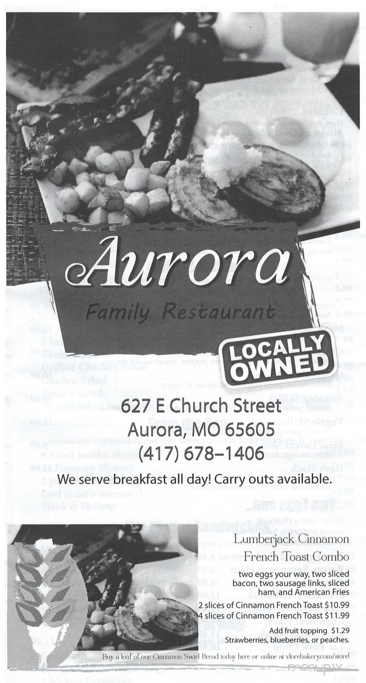 Aurora Family Restaurant - Aurora, MO menu_pic