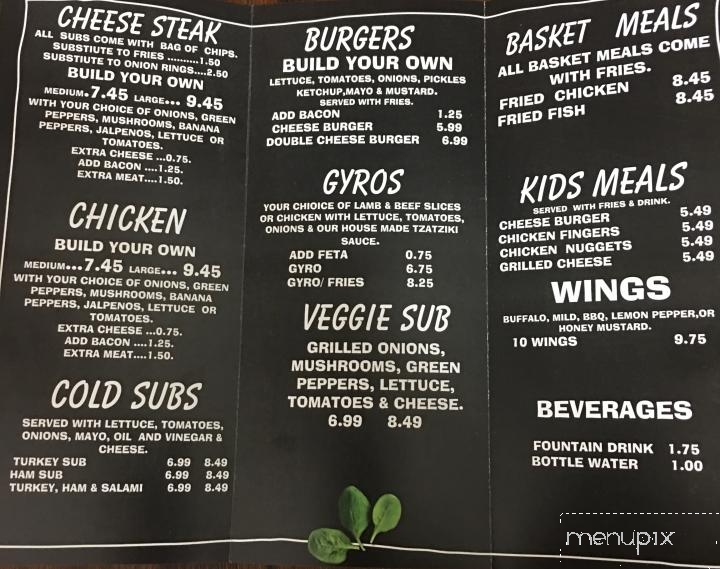 Geo's Philly Steak Grill - Conway, SC menu_pic