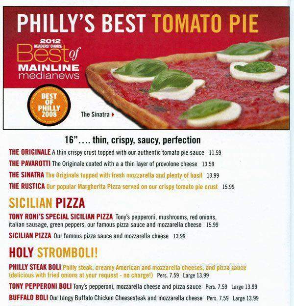 Tony Roni's Willow Grove - Willow Grove, PA menu_pic