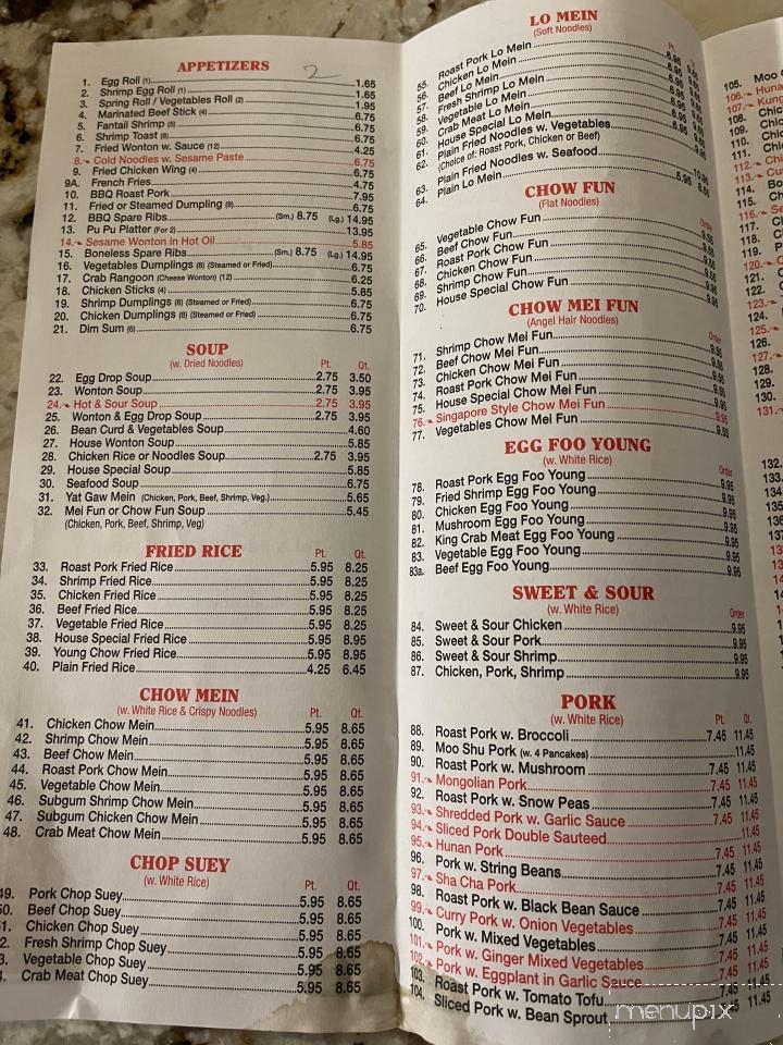 Tai Hing Chinese Restaurant - Middletown, NJ menu_pic