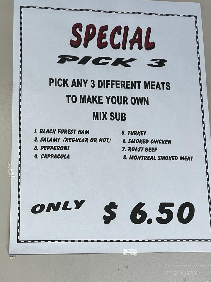 Andy's 2-4-1 Submarines - Hamilton, ON menu_pic