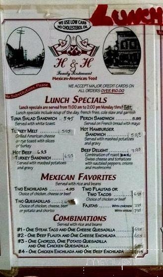 H H Family Restaurant - Lemont, IL menu_pic