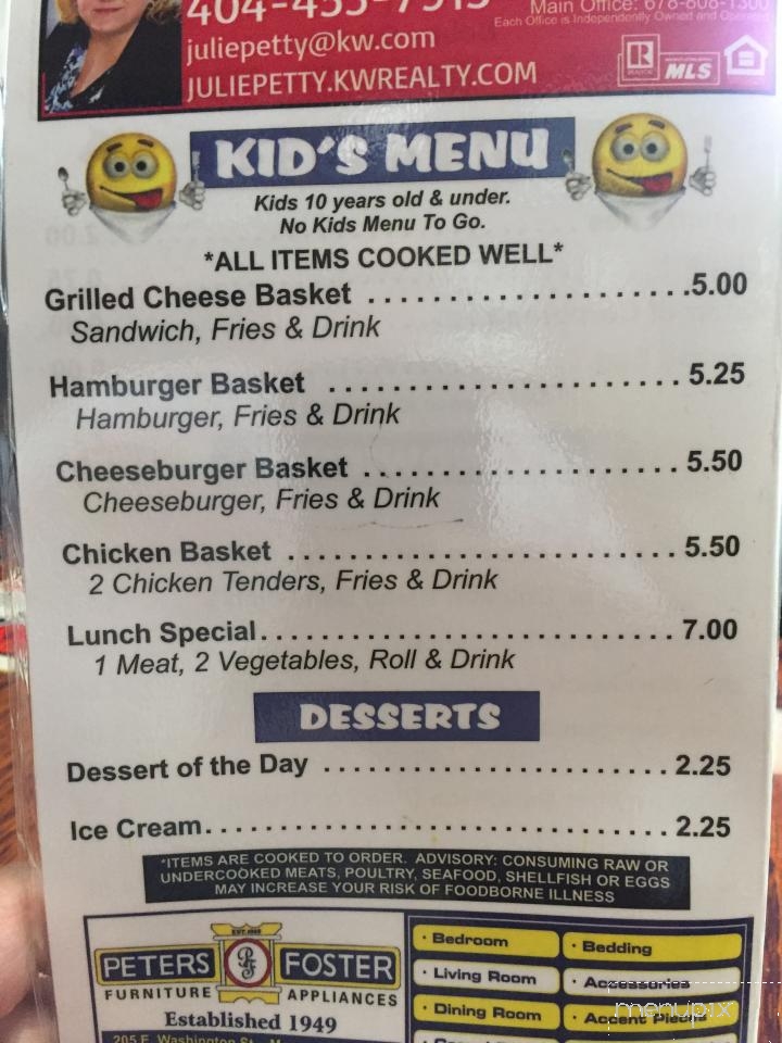Pot Luck Cafe - Monroe, GA menu_pic