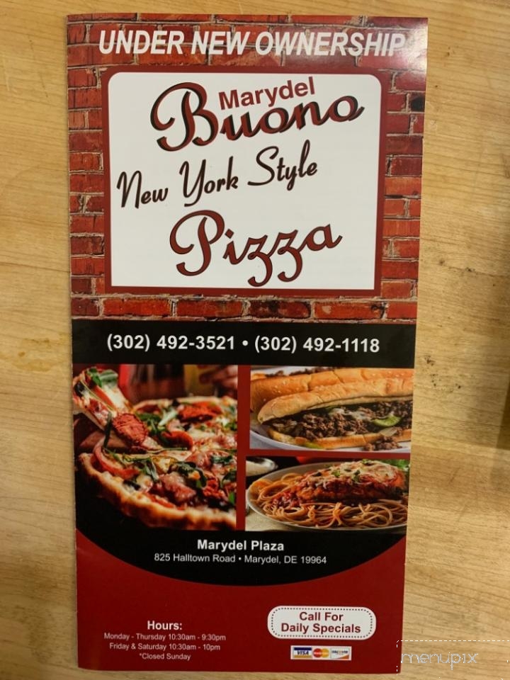 Buono Pizza - Marydel, DE menu_pic