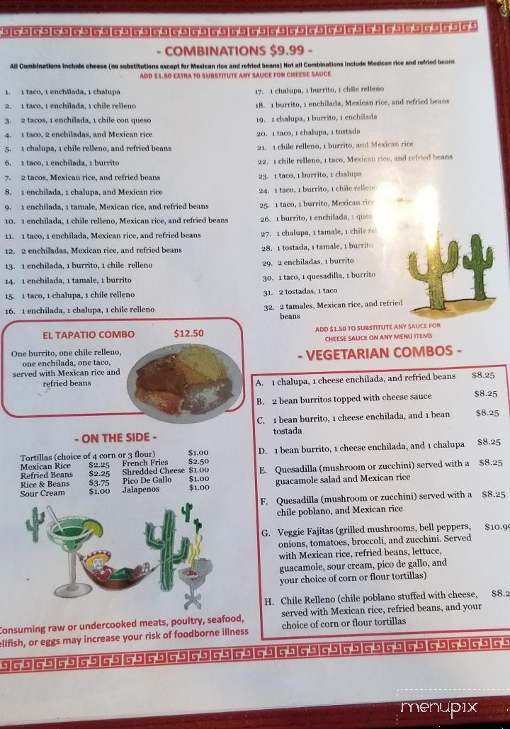 El Tapatio - Rock Falls, IL menu_pic